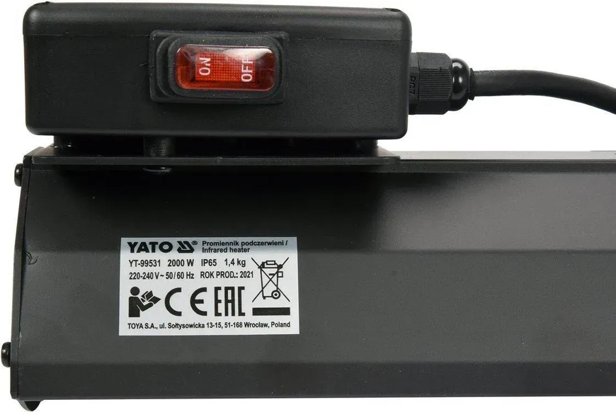 Інфрачервоний обігрівач 2000 Вт YATO YT-99531 YT-99531 фото