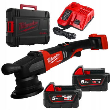 Машина полировальная эксцентриковая аккумуляторная MILWAUKEE, M18 FUEL FROP15-502X, O125мм (+заряд.устройство, 2 акум.Х 5Ач, HDкейс) 4933478835 фото