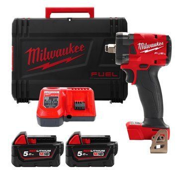 Гайковерт аккумуляторный 1/2" MILWAUKEE, M18 FIW2F12-502X, 339Нм (+зар.устройство, 2акум.Х 5Ач, HD кейс) 4933478444 фото