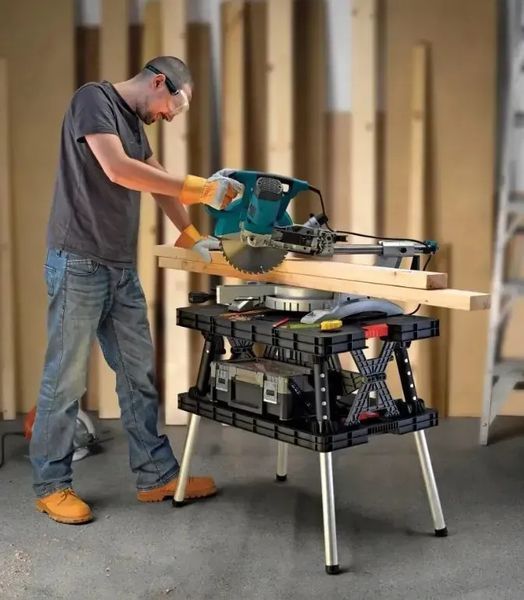 Верстак-стіл переносний Keter Folding Work Table Pro 237005 плюс 2 струбцини 237005 фото