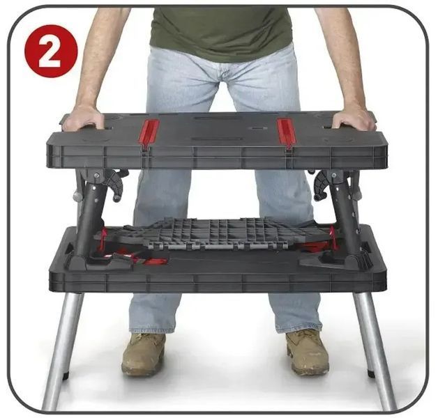 Верстак-стіл переносний Keter Folding Work Table Pro 237005 плюс 2 струбцини 237005 фото
