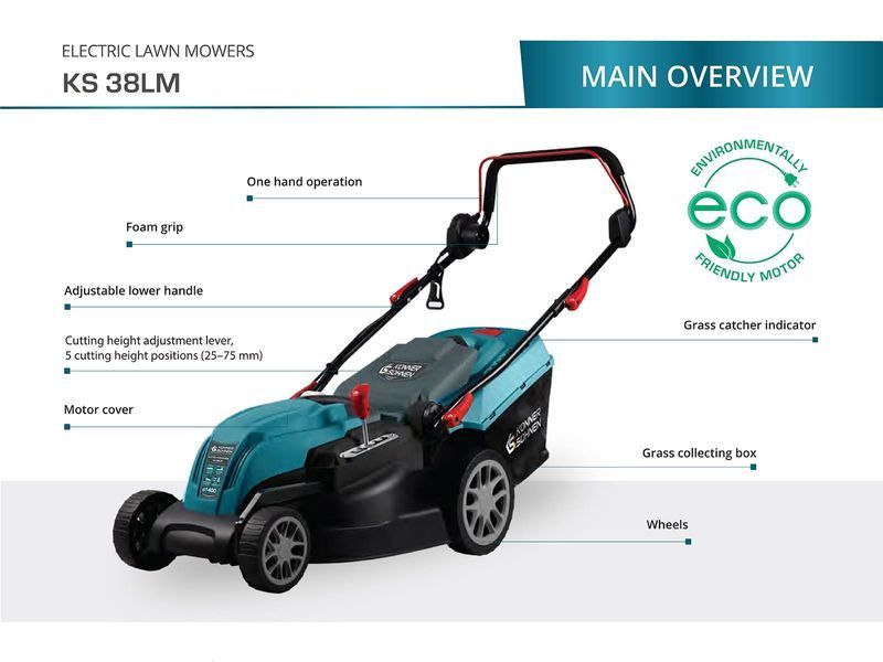Електрична газонокосарка Konner&Sohnen KS 38LM 000006900 фото