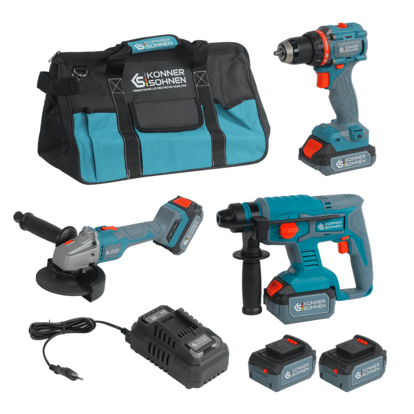 Набір інструментів акумуляторних 3в1 Konner&Sohnen KS RHAGD 20V SET 3 000009962 фото