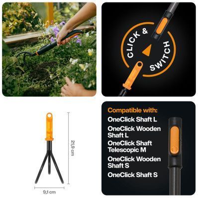 Насадка-культиватор (грубер) Fiskars OneClick&trade; (1080686) 1080686 фото