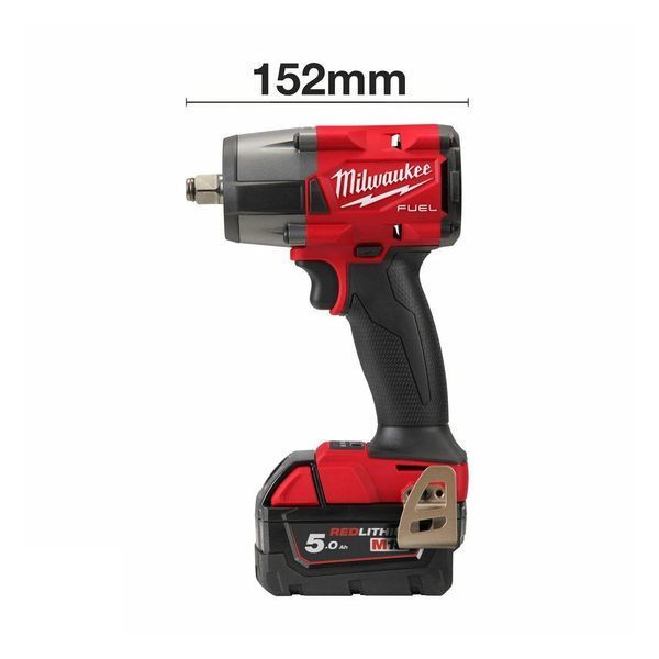 Гайковерт аккумуляторный бесщёточный MILWAUKEE 1/2" (881 Нм) M18 FMTIW2F12-502X,с кольцом 4933478450 фото