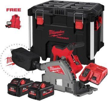 Пила дискова занурювальна акумуляторна безщіткова MILWAUKEE M18 FPS55MC-552P (+ заряд.пристрій, 2 акум., HD кейс)+M18 ALIS-0+жил 4933499456 фото