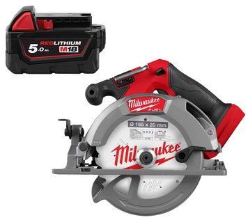 Пила дискова аккумуляторна безщіткова MILWAUKEE M18 FCS552-0, &Oslash;165мм (каркас) + M18 B5 подарунок 4933493587/B5 фото
