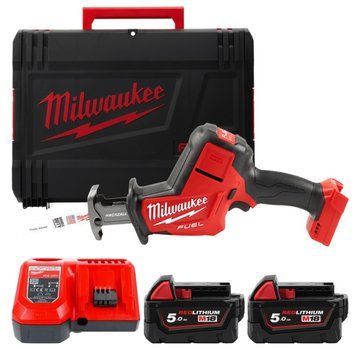 Пила шабельна акумуляторна MILWAUKEE, M18 FHZ-502X (+ заряд.пристрій, 2 акум.Х 5Аг, HDкейс) 4933459885 фото