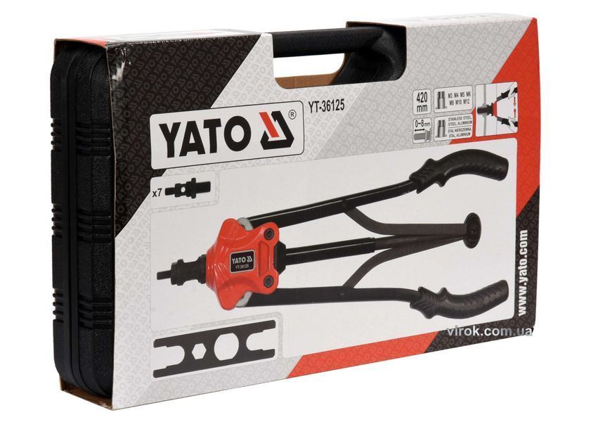 Заклепочник двуручный для М3-М12 YATO YT-36125 YT-36125 фото