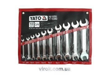 Набір ключів рожкових (10 шт., 6-27 мм) YATO YT-0380 YT-0380 фото