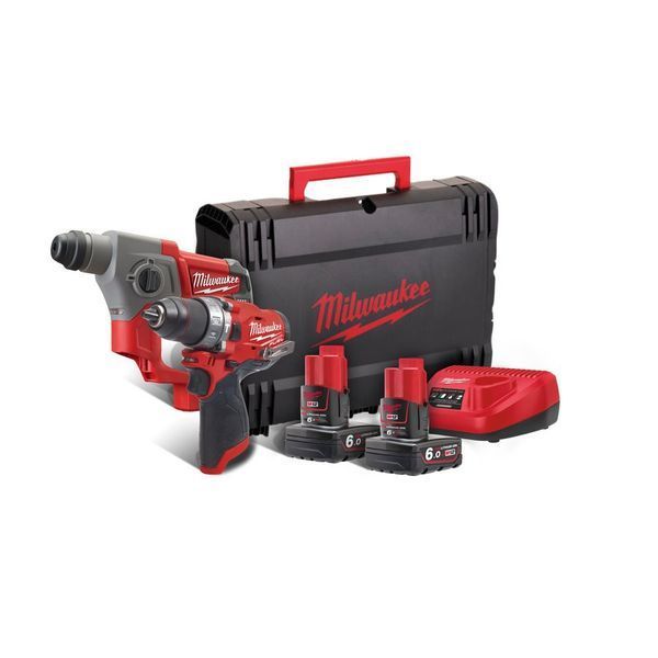 Набор инструмента аккумуляторного MILWAUKEE, M12 FPP2B-402X (FPD, CH, + зарядное устройство, 2 акум.Х 4Ач, 4933459812 фото