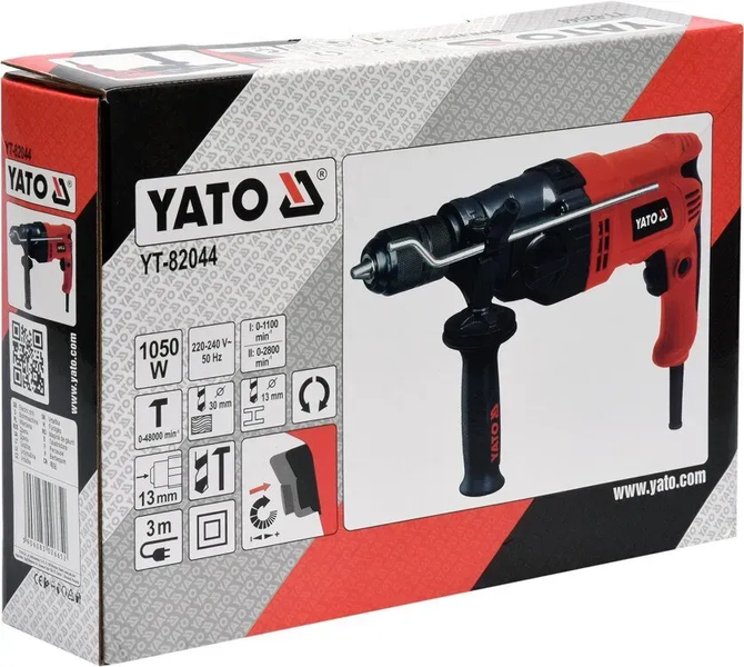 Двошвидкісний ударний дриль YATO YT-82044 YT-82044 фото