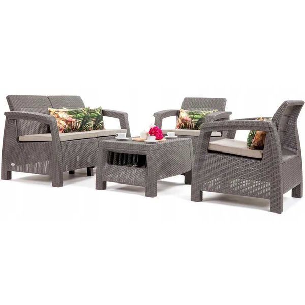 Набір пластикових садових меблів Keter Corfu II Set 227640 капучино 227640 фото