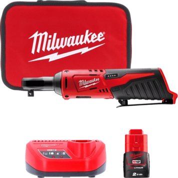 Гайковерт угловой аккумуляторный 3/8" MILWAUKEE, M12 IR-201B, 47Нм, (+ заряд.устройство, 1 акум.Х 2Ач, сумка для инструмента) 4933441720 фото