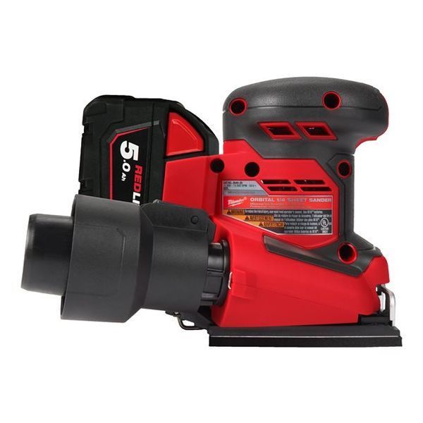 Машина шлифовальная вибрационная аккумуляторная MILWAUKEE, M18 BQSS-502B (+зар.пр., 2 акум.Х5Ач, сумка) 4933479967 фото
