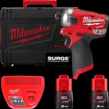 Гайковерт аккумуляторный 1/4" HEX MILWAUKEE, M12 FQID-202X, 50Нм (+ заряд.устройство, 2 акум.Х 2Ач, HD 4933464973 фото