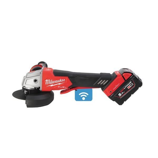 Шліфмашина кутова акумуляторна MILWAUKEE, M18 ONEFSAG125XPDB-502X, &Oslash;125мм (+зар.пр.,2ак.Х 5Аг,HDкейс) 4933478435 фото