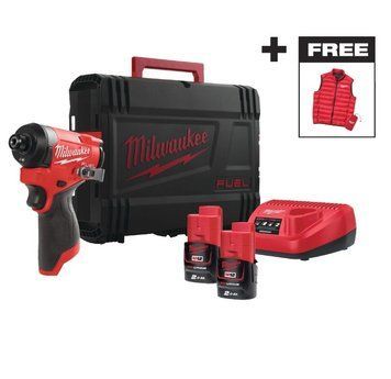 Винтоверт аккумуляторный M12 FID2-202X (170Нм) (+2 аккумулятора, зарядное устройство, HD кейс) + жилетка 4933499462 фото