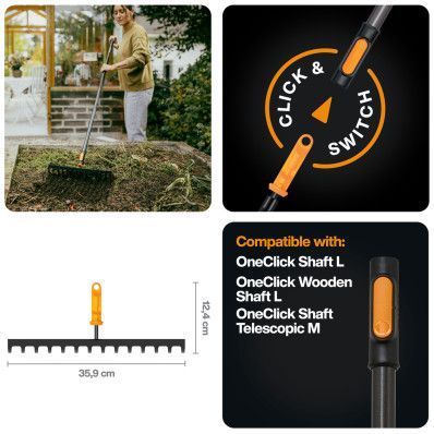 Насадка-граблі для ґрунту Fiskars OneClick&trade; (1080677) 1080677 фото