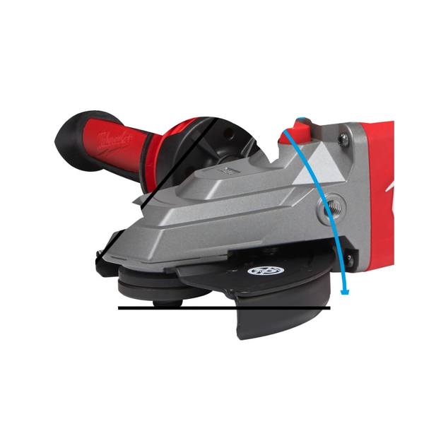 Шлифмашина угловая аккумуляторная MILWAUKEE M18FSAGF125XB-0X диаметр 125 мм с плоским редуктором (+ защитный кожух, боковая рукоятка, 4933478438 фото
