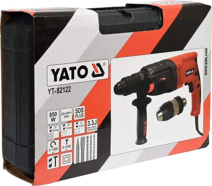 Перфоратор мережевий SDS+ 620 Вт YATO YT-82122 YT-82122 фото