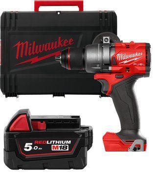 Дриль-шуруповерт акумуляторна безщіткова MILWAUKEE M18 FDD3-0X (158 м) (каркас+HDкейс) + M18 B5 подарунок 4933479862/B5 фото