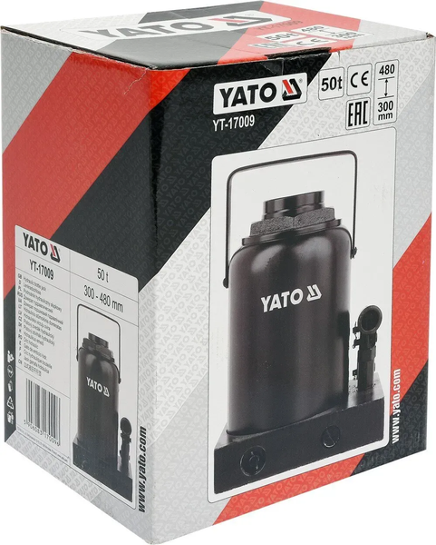 Пляшковий домкрат 50 тонн YATO YT-17009 YT-17009 фото