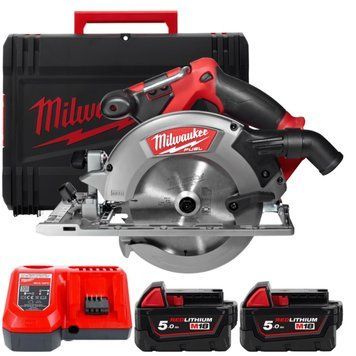 Пила дискова ручна акумуляторна MILWAUKEE, M18 CCS55-502X, діаметр 165 мм (+ заряд.пристрій, 2 акум. 4933451376 фото