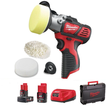 Машина полировальная аккумуляторная MILWAUKEE, M12 BPS-421X (+ полиров., шлифов. платф., подошва из шерсти, полиров. губка (2шт.), 4933447799 фото